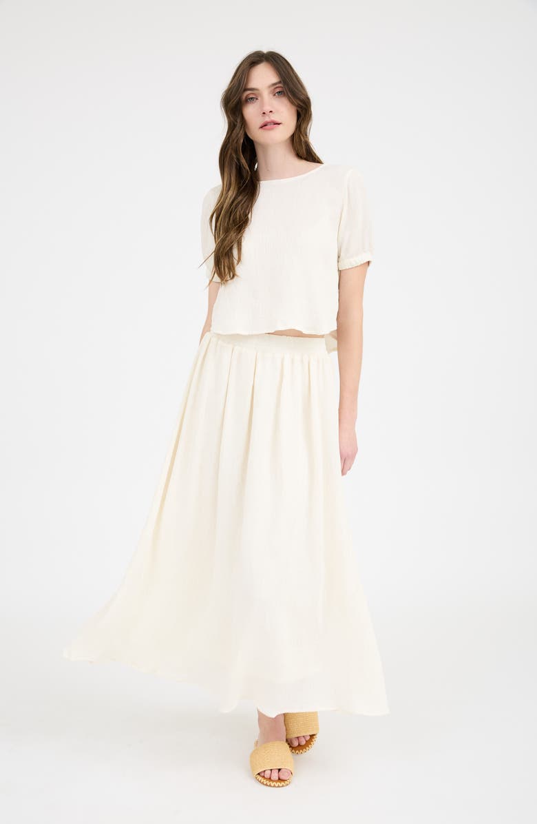 Blu Pepper Pleated Maxi Skirt, Alternate, color,