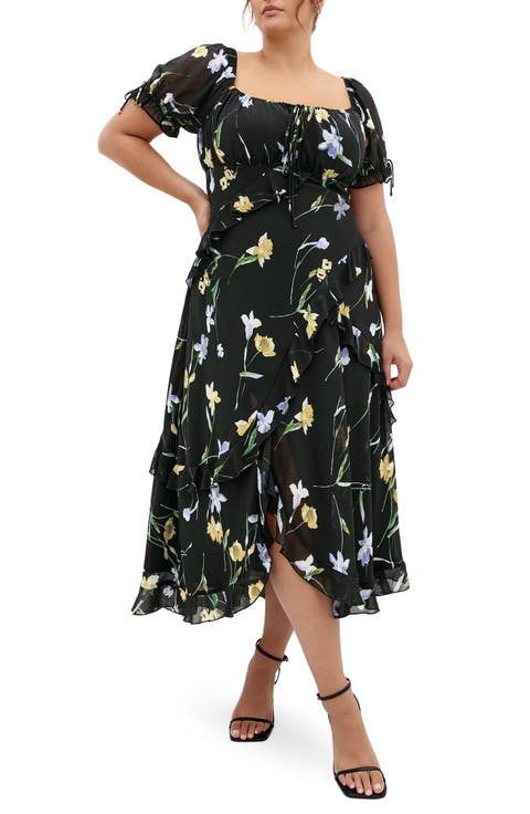 Shayla Floral Print Ruffle Dress