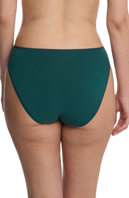 Natori Bliss Bare Cotton High Cut Briefs In Green