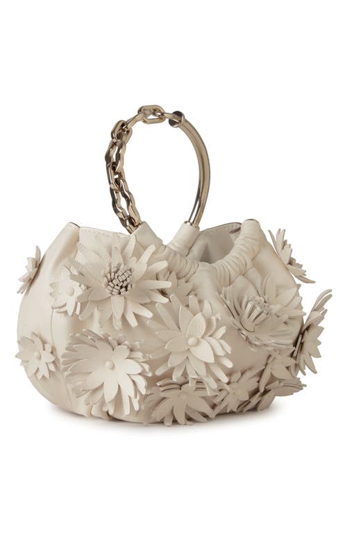 Mulberry Pimlico Floral Appliqué Leather Bracelet Bag In Eggshell