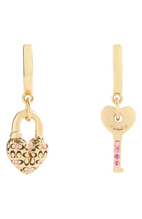 Heart & Padlock Mismatched Earrings