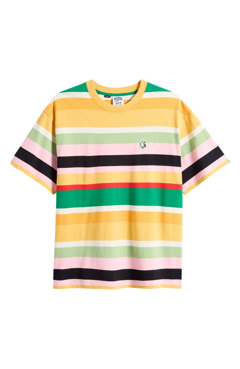 Billionaire Boys Club Treble Stripe Cropped Cotton Graphic T-Shirt, Alternate, color, Yellow Multi