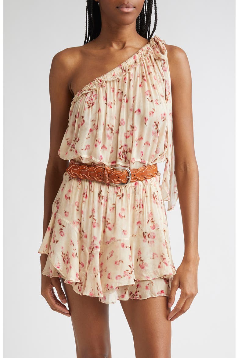 Loeva One-Shoulder Tiered Tunic, Main, color, BEIGE