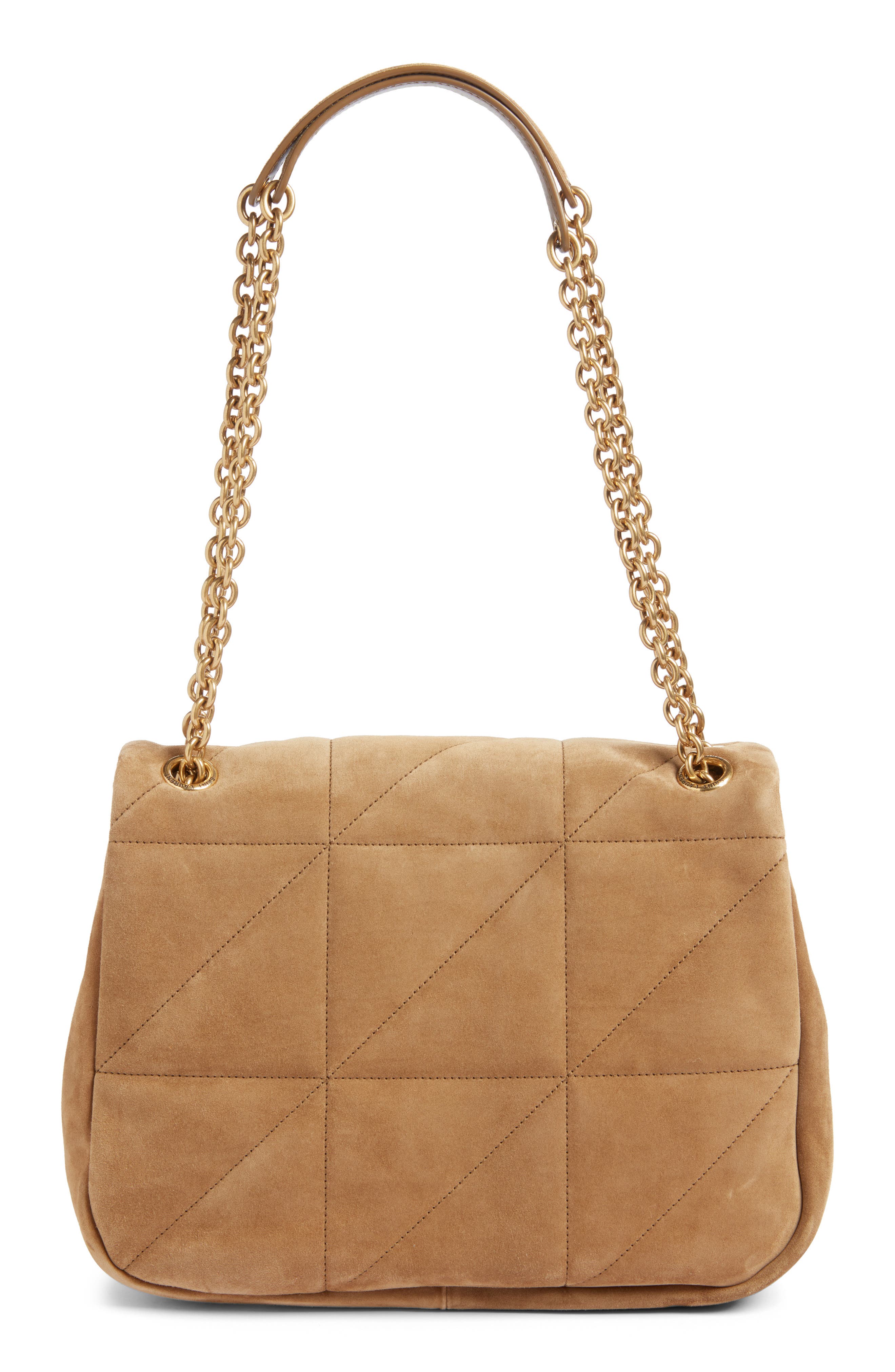 Saint Laurent Medium Jamie 4.3 Carré Rive Gauche Suede Shoulder Bag, Alternate, color, 