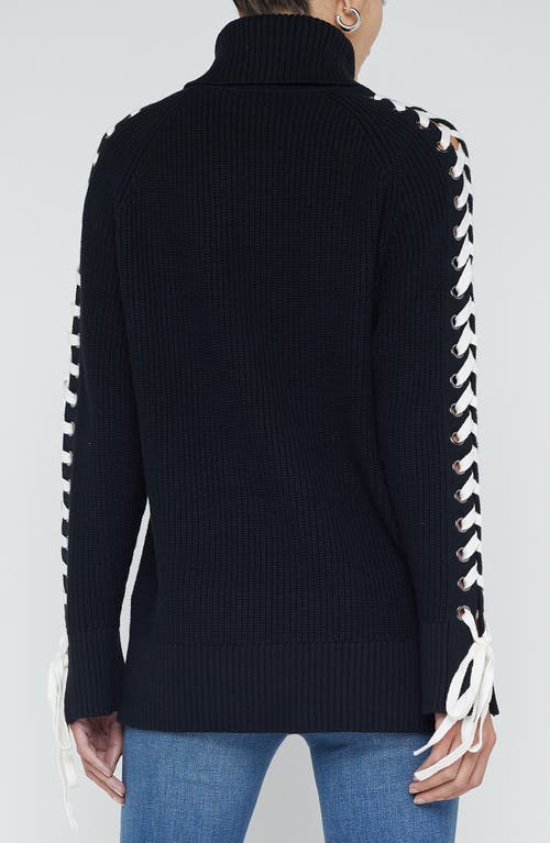 L'agence Nola Lace Up Turtleneck Sweater In Multi