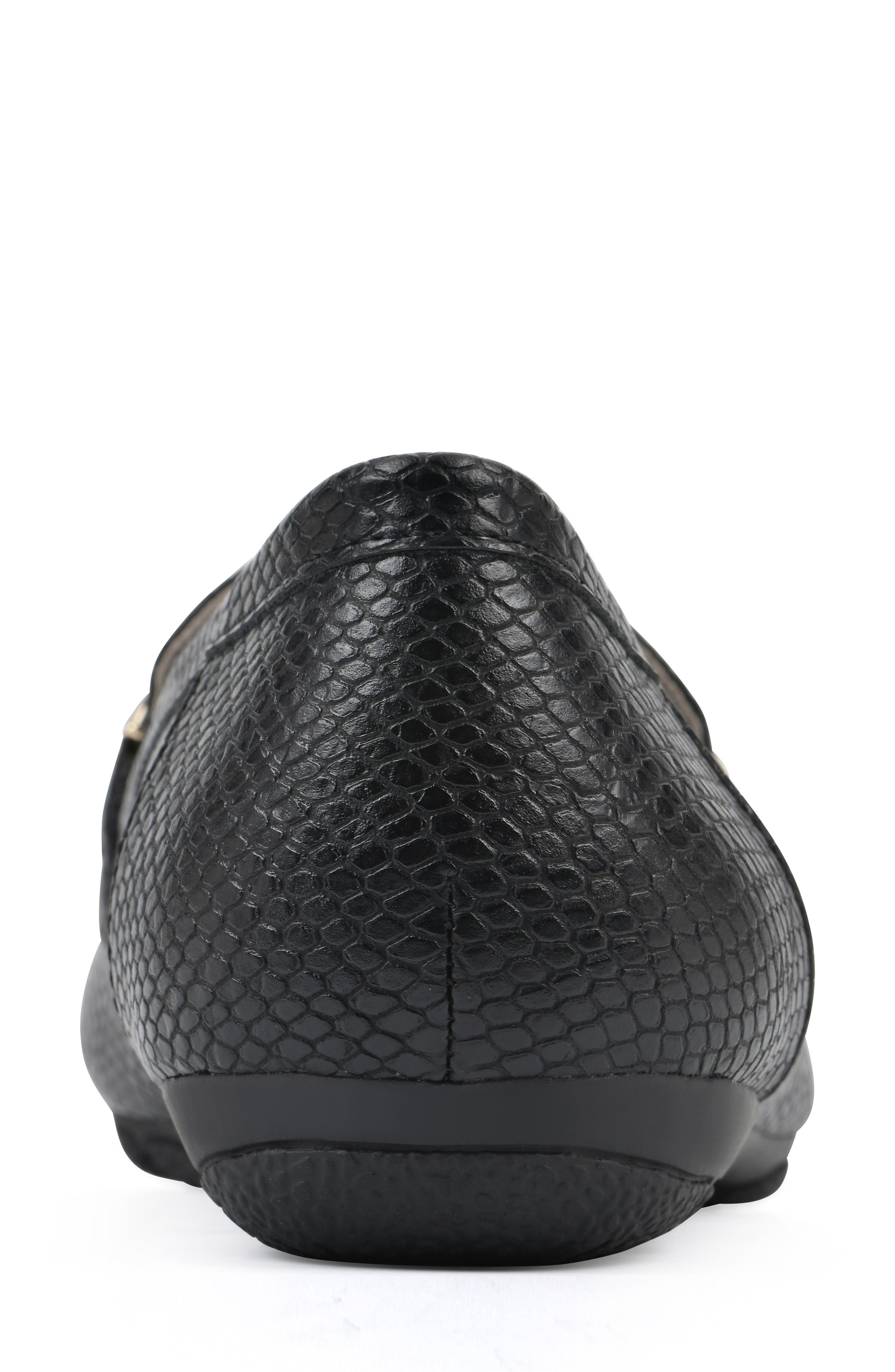 CLIFFS BY WHITE MOUNTAIN Genius Chain Bit Embossed Loafer, Alternate, color, Black Snake Print