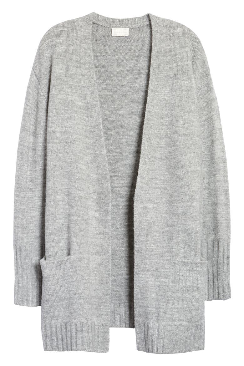 Open Front Cardigan, Alternate, color, GREY HEATHER