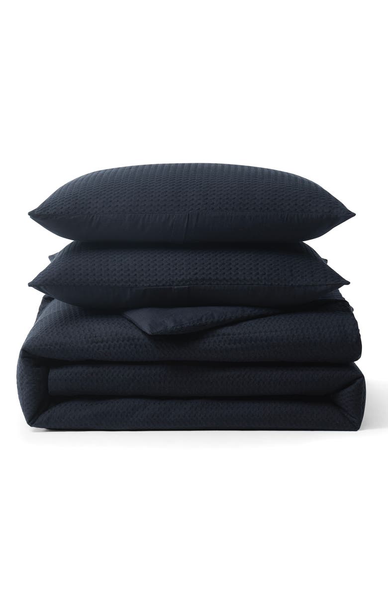 DKNY Modern Waffle Comforter & Shams Set, Main, color, Faded Black