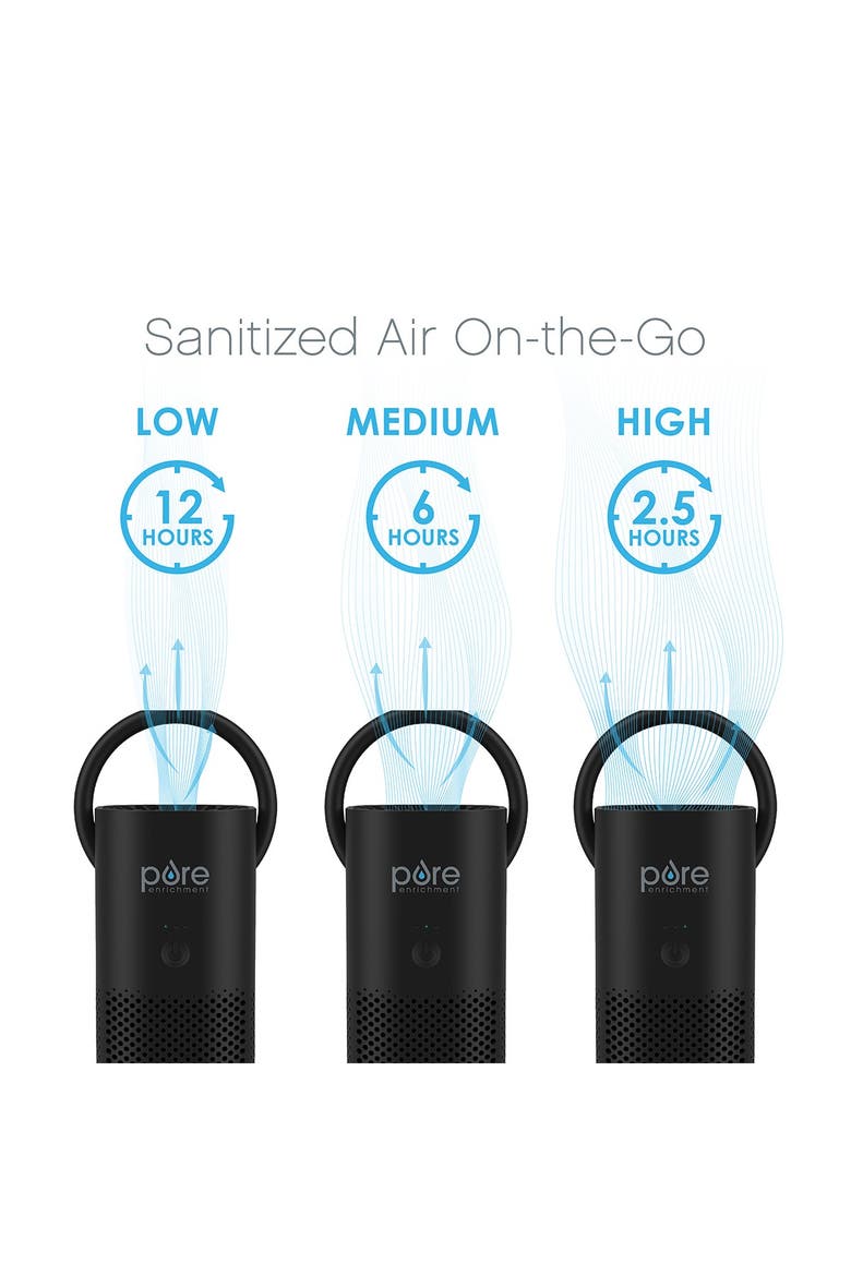 PureZone Mini Portable True HEPA Air Purifier - Black, Alternate, color, BLACK