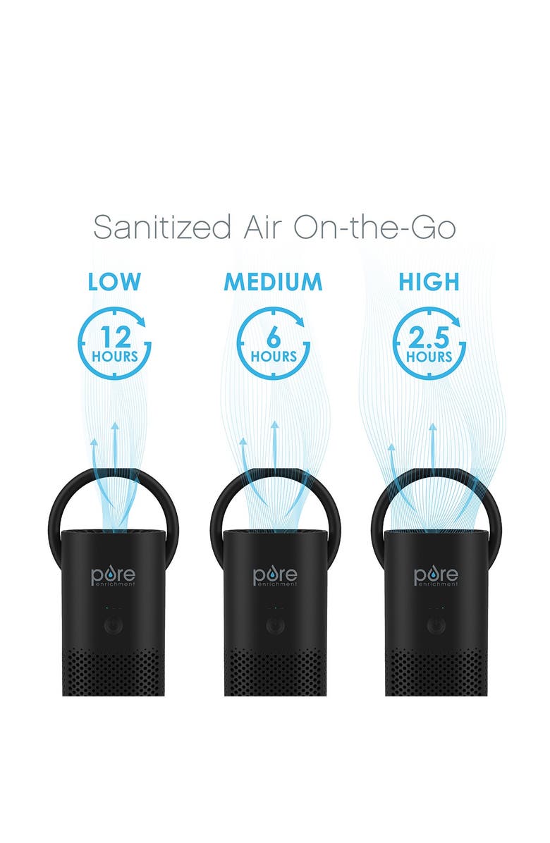 PURE ENRICHMENT PureZone Mini Portable True HEPA Air Purifier - Black, Alternate, color, Black