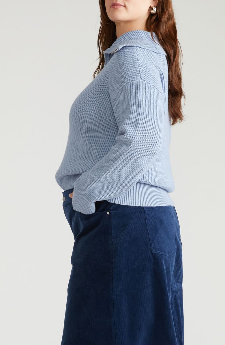 Universal Standard Brenda Quarter Zip Sweater, Alternate, color, Blue Grey