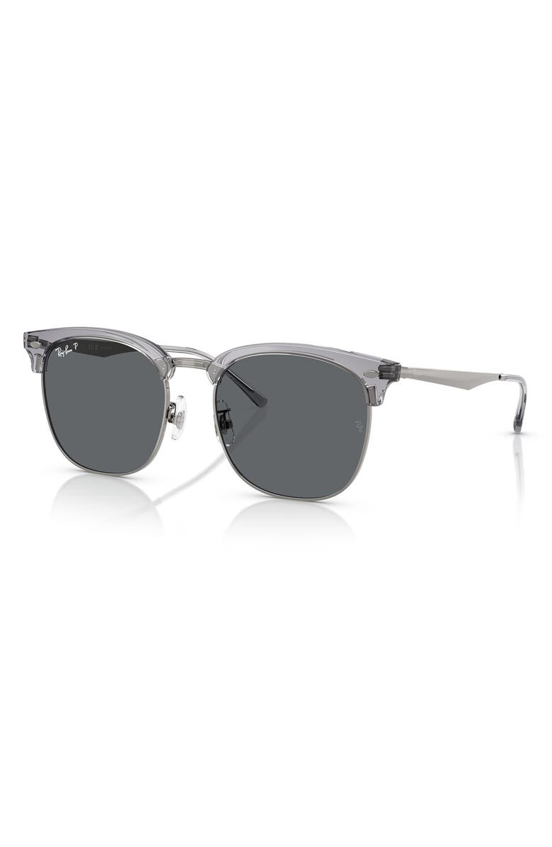 Ray-Ban 47mm Polarized Square Sunglasses, Alternate, color, Gunmetal