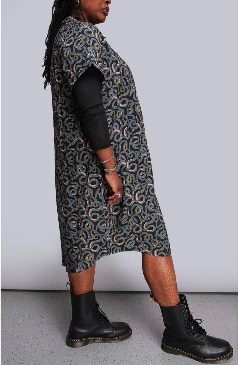 WILDFANG The Empower Shirt Dress, Alternate, color, Serpentine Black