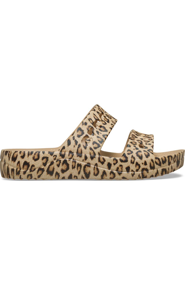 CROCS Baya Animal Platform Slide Sandal, Alternate, color, Leopard Gold