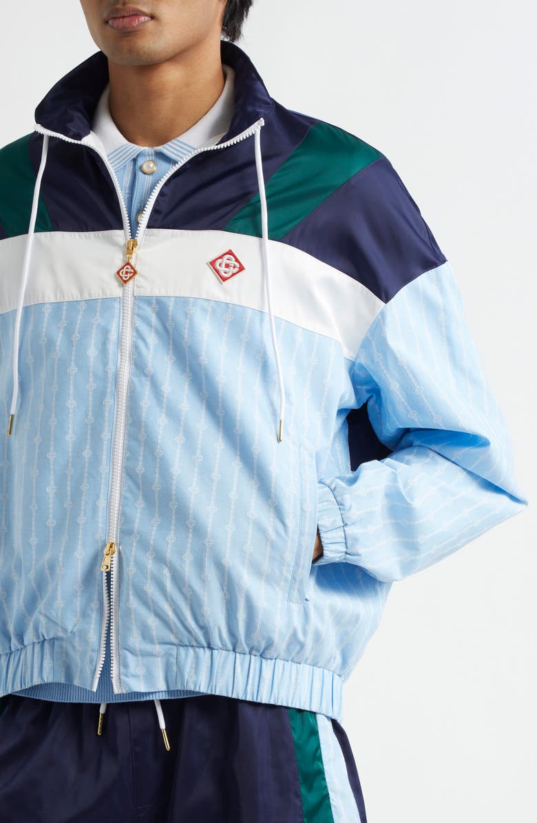 Casablanca Colorblock Track Jacket, Alternate, color, Pin Stripe