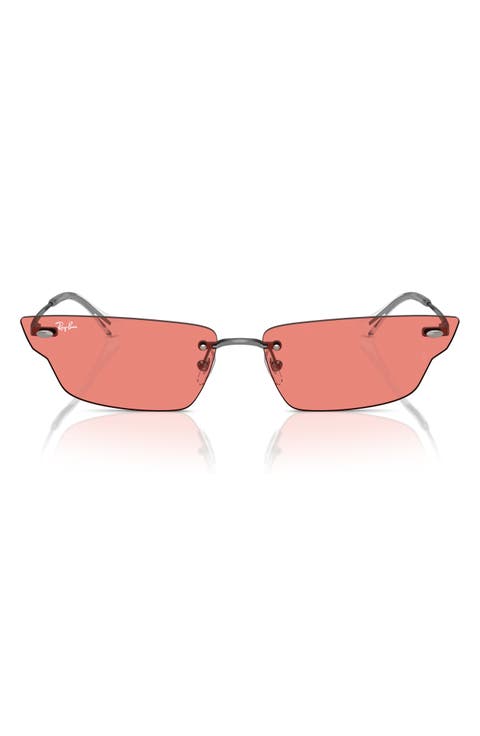66mm Anh Frameless Butterfly Sunglasses