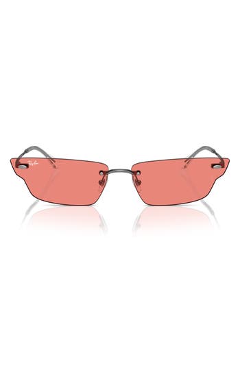 Ray Ban Anh Bio-based Sunglasses Gunmetal Frame Pink Lenses 63-15