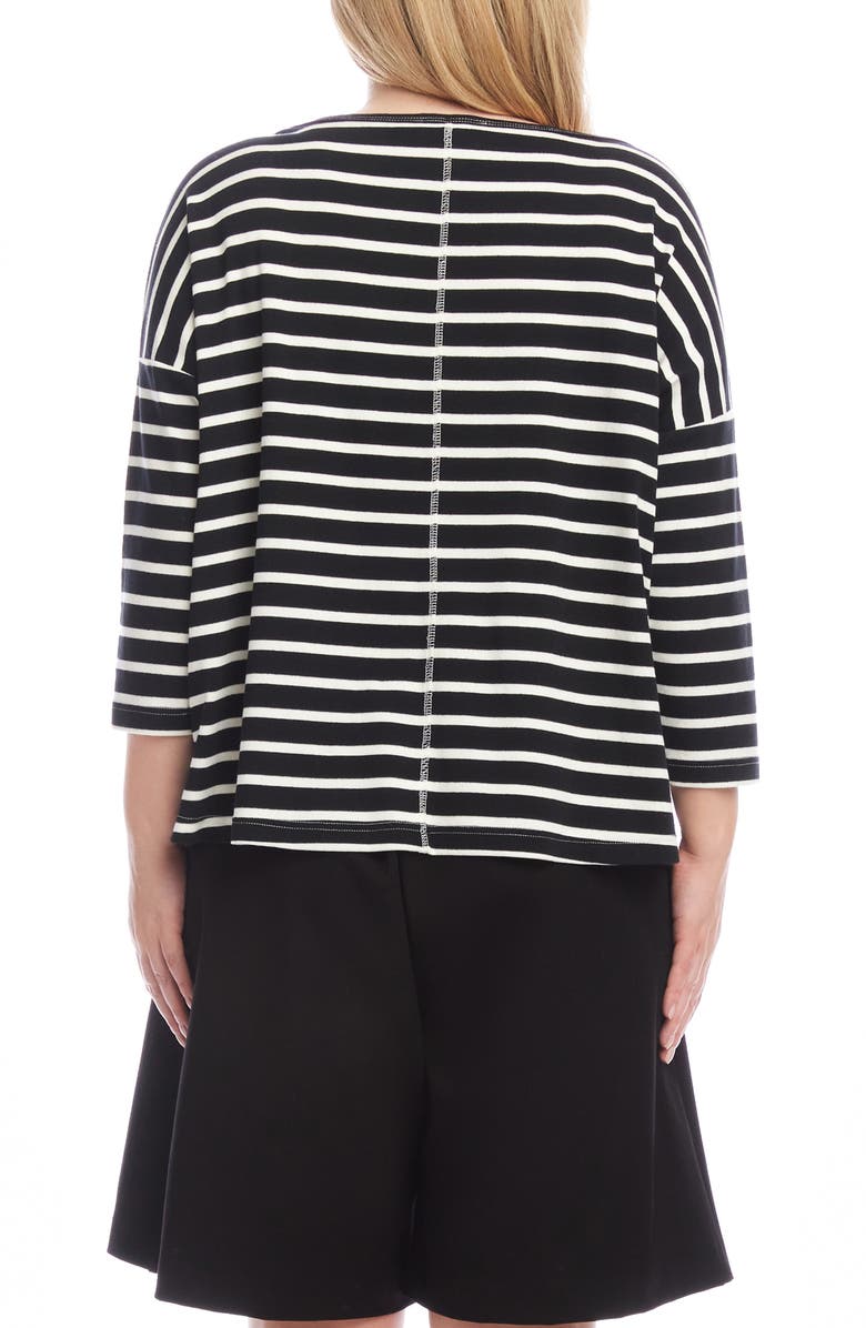 Karen Kane Stripe Boat Neck Top, Alternate, color, 