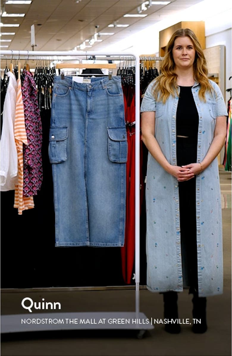 Asra Denim Cargo Maxi Skirt, sales video thumbnail