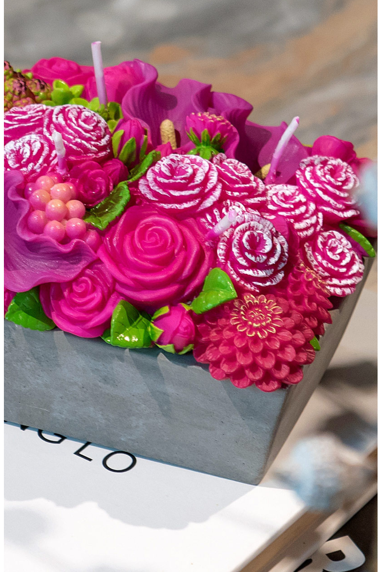 Floral Fusion Arrangement Candle, Alternate, color, Pink Floral