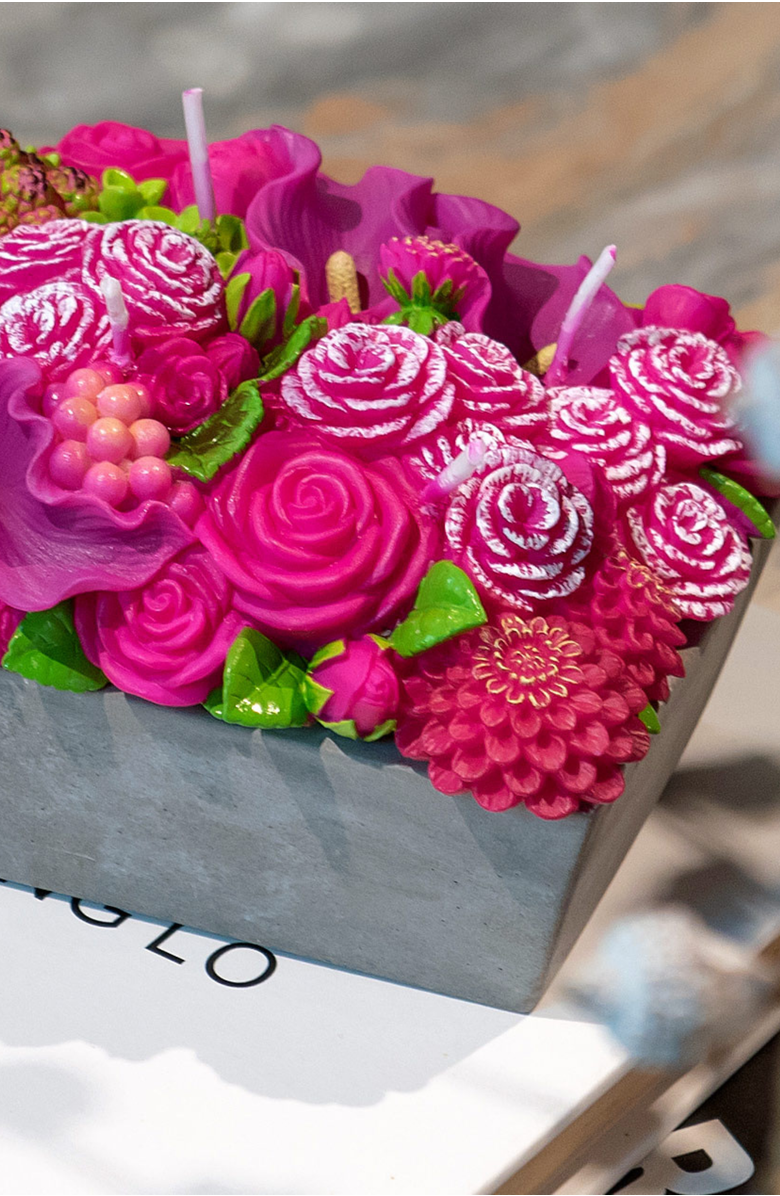 Southlake gifts Floral Fusion Arrangement Candle, Alternate, color, Pink Floral