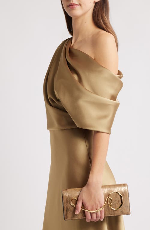 ALEXIS BITTAR ALEXIS BITTAR TWISTED SIDE HANDLE LEATHER CLUTCH 