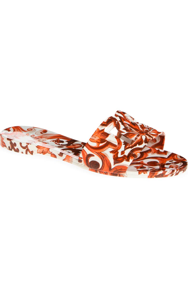 Dolce&Gabbana Bianca Majolica Slide Sandal, Main, color, Id3tn Maiolica 1 Orange