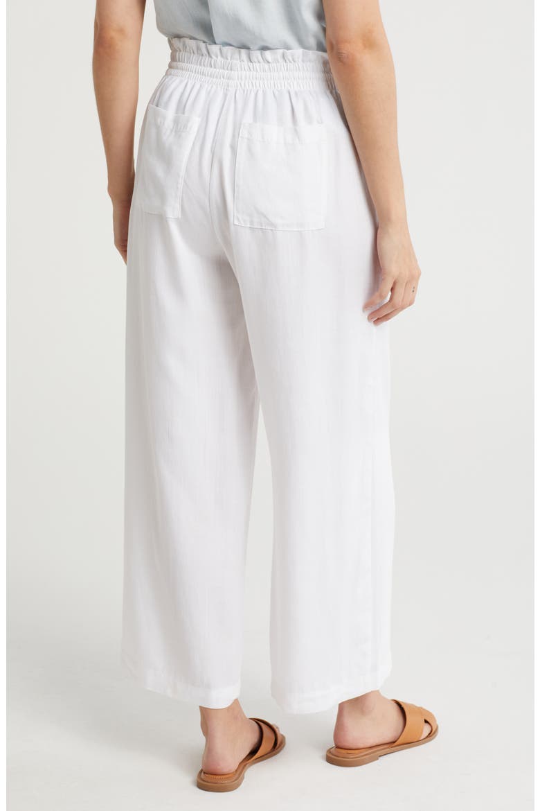 Tie Waist Wide Leg Pants, Alternate, color, WHITE