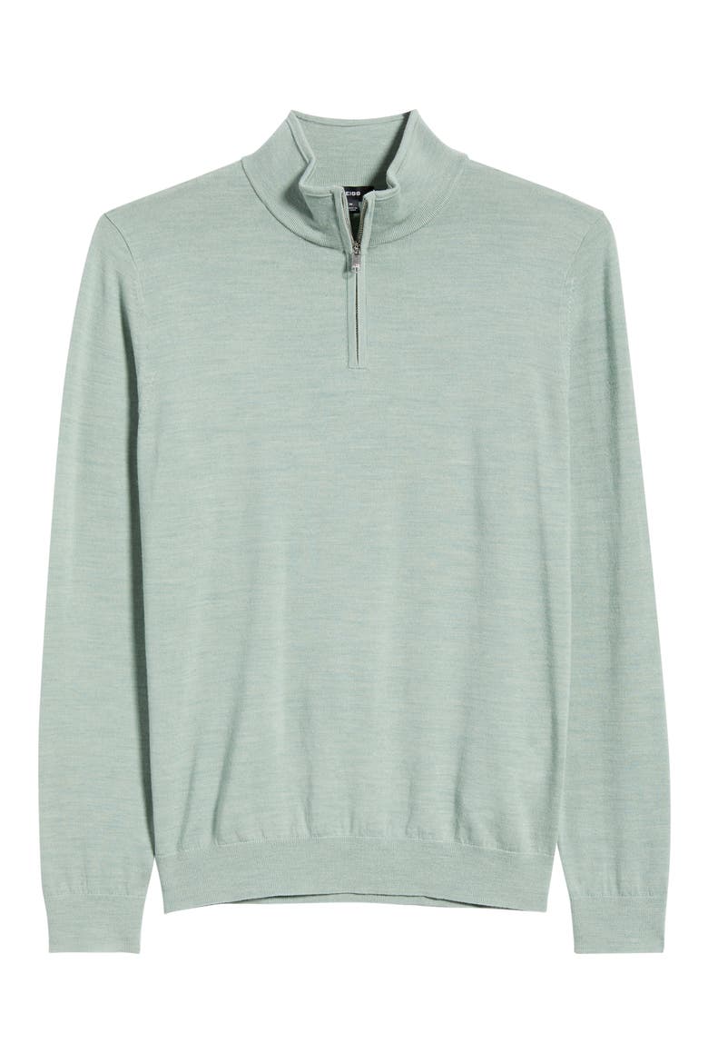 Blackhall Wool Quarter Zip Sweater, Alternate, color, SAGE GREEN MELANGE