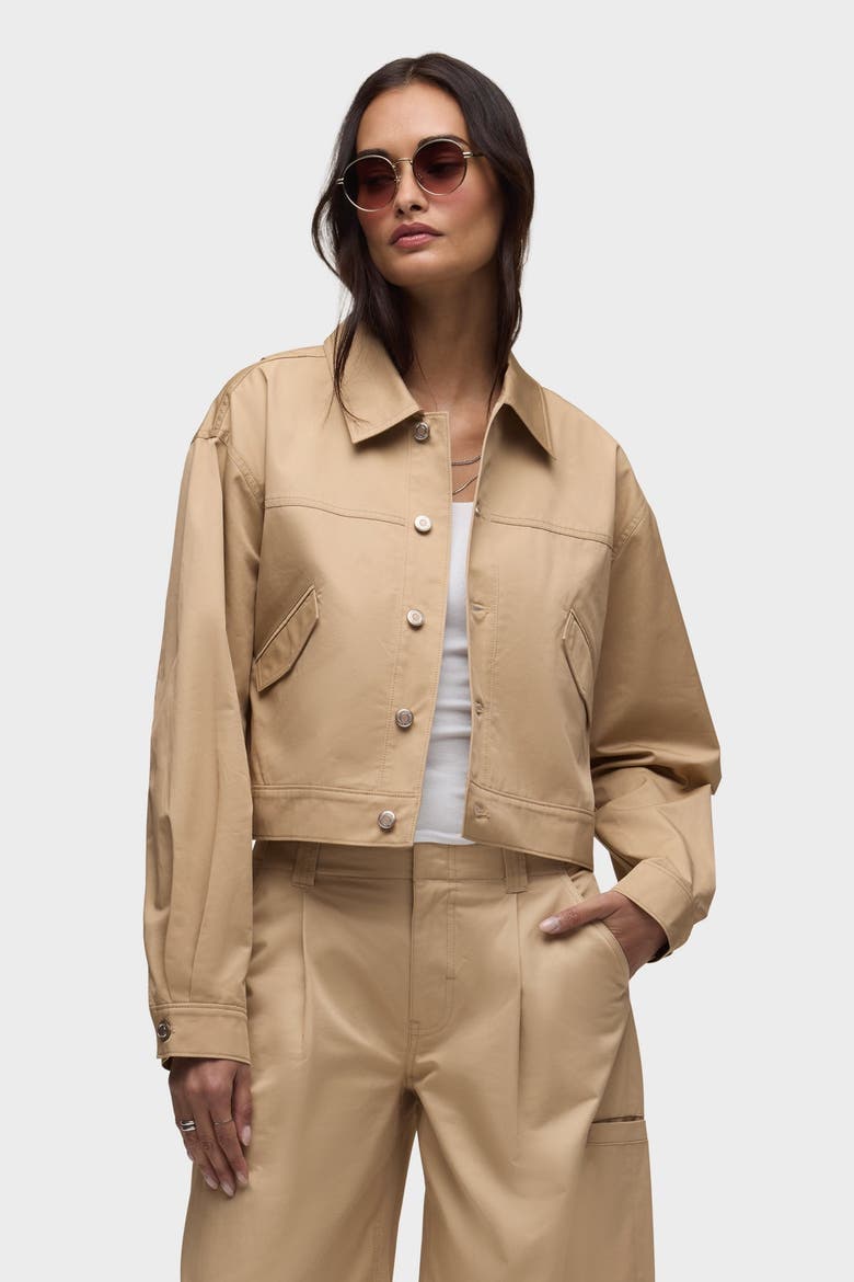 Gigi Swing Trucker Jacket, Main, color, ALMOND