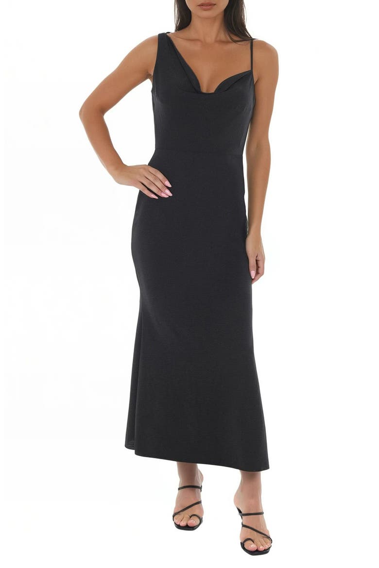 Airflow Cowl Neck Maxi Dress, Main, color, BLACK