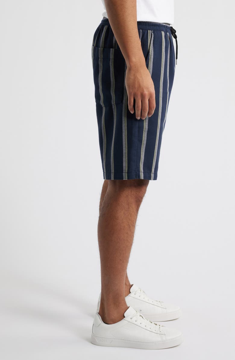 HUGO Ronan Stripe Oxford Shorts, Alternate, color, Dark Blue