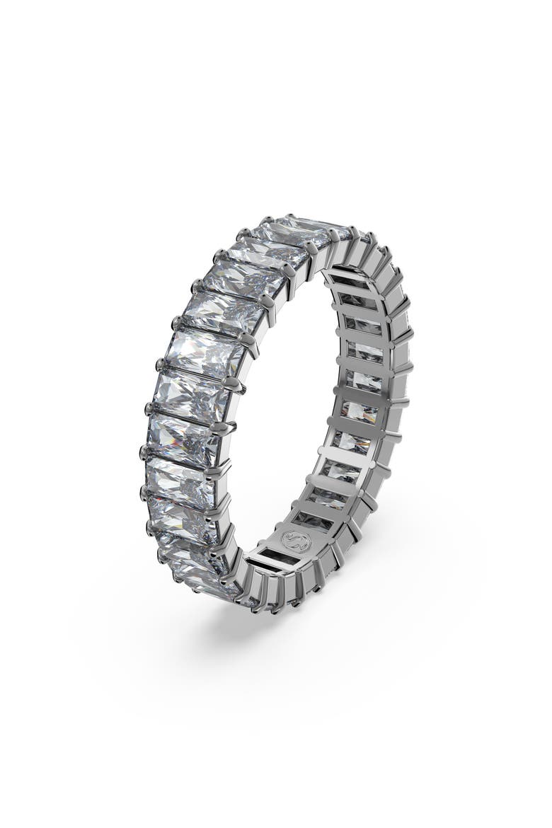Matrix Baguette Crystal Eternity Ring, Main, color, GREY