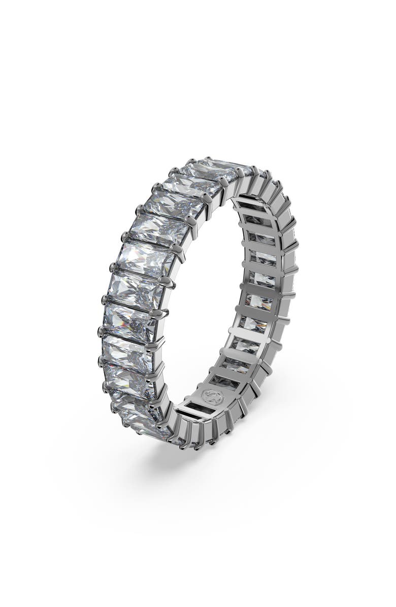 Swarovski Matrix Baguette Crystal Eternity Ring, Main, color, Grey