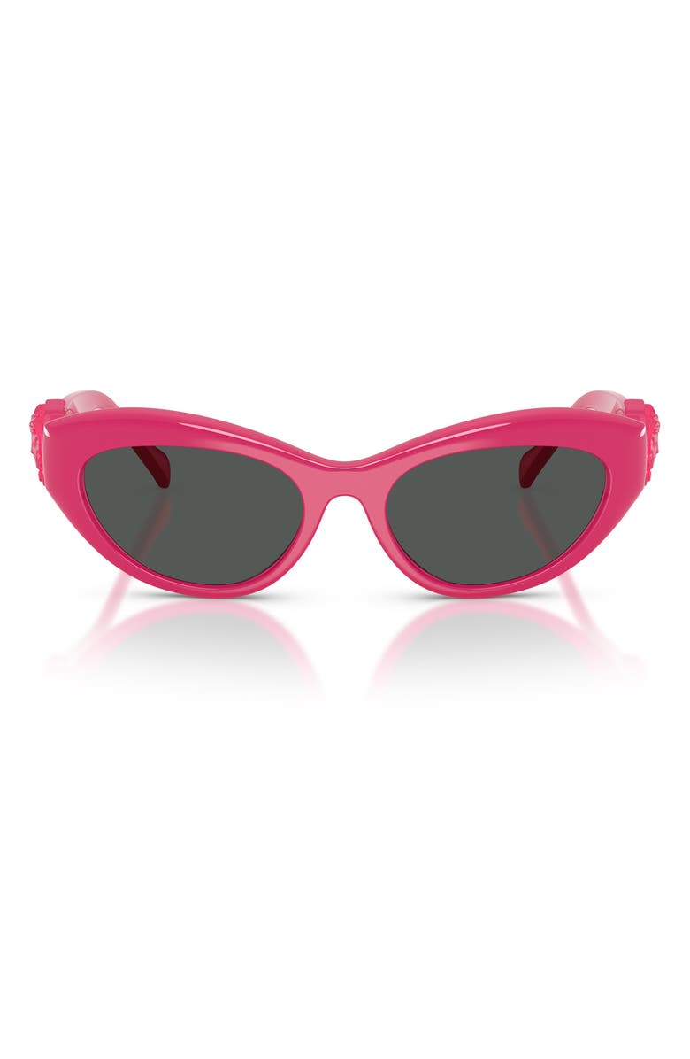 Versace 49mm Small Cat Eye Sunglasses, Main, color, Pink/ Dark Grey