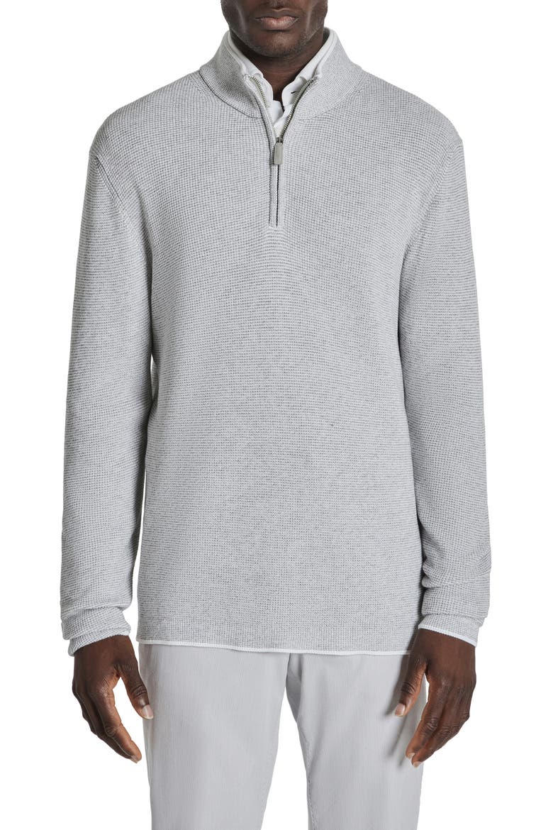 Daulac Quarter Zip Pullover, Main, color, PALE GREY