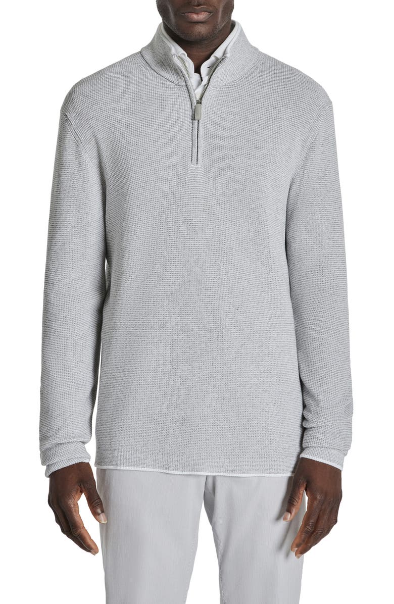 Jack Victor Daulac Quarter Zip Pullover, Main, color, Pale Grey