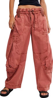 Free People Onset Cotton Twill Parachute Pants