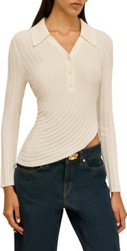Cult Gaia Mattea Ribbed Wool Blend Top
