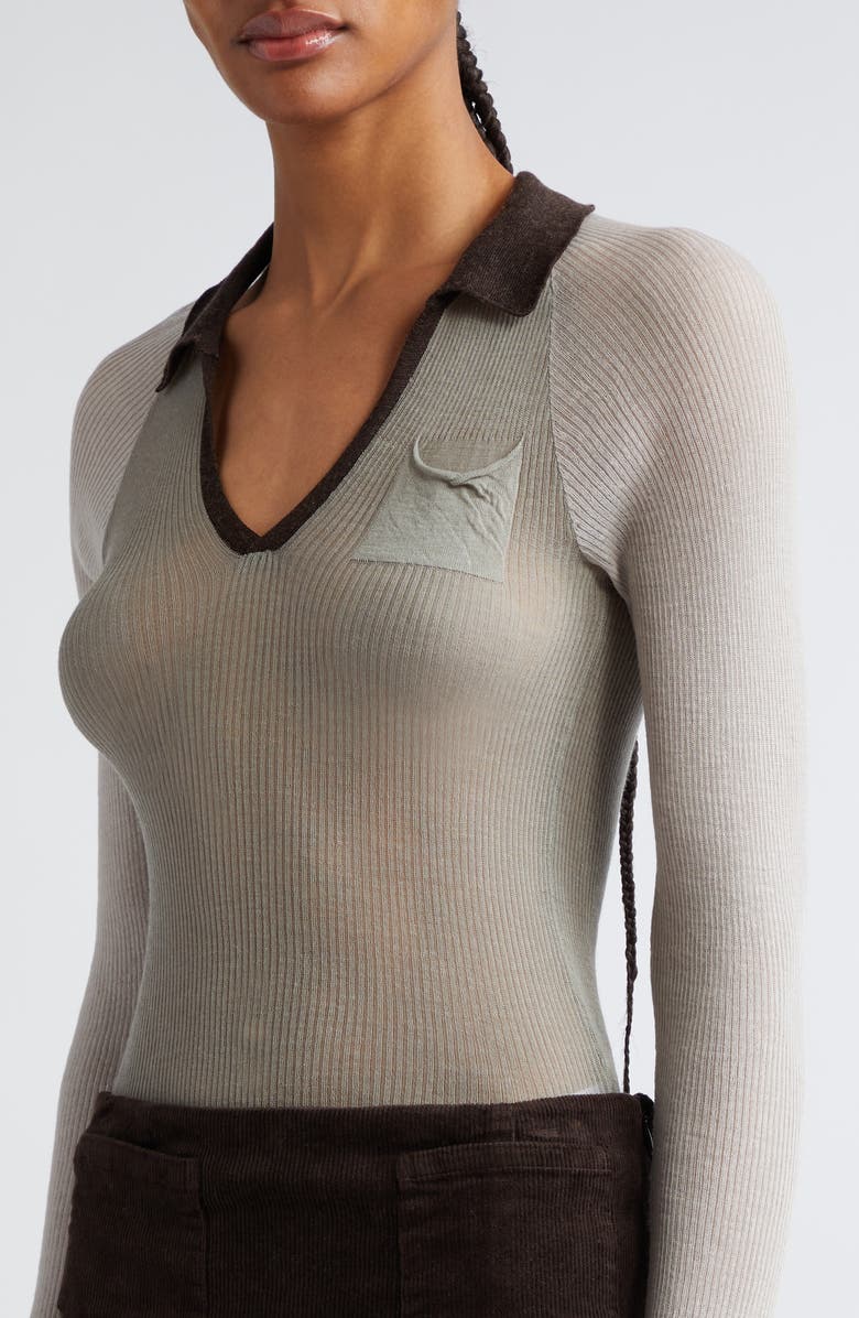 Paloma Wool Torrentbo Colorblock Johnny Collar Sweater, Alternate, color,