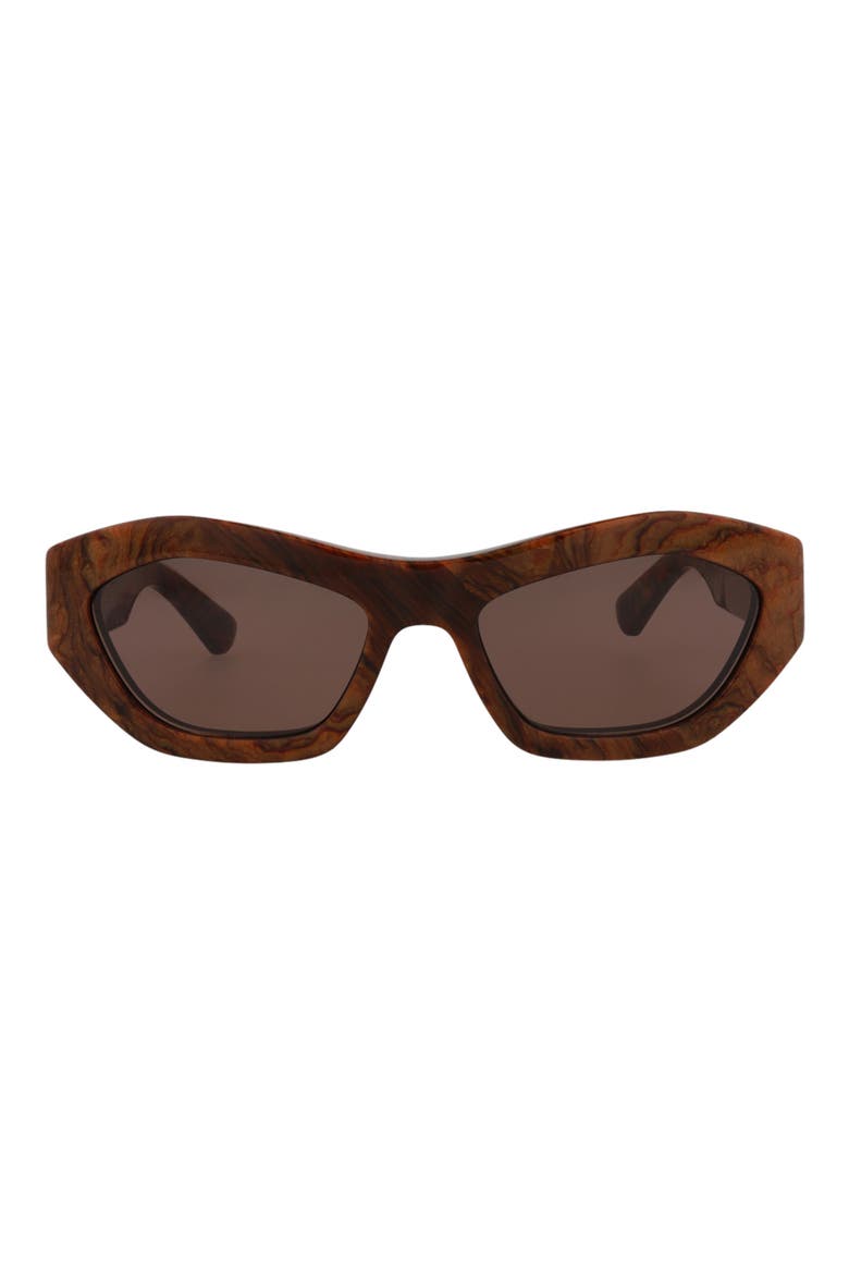 54mm Geometric Sunglasses, Main, color, BROWN BROWN BROWN