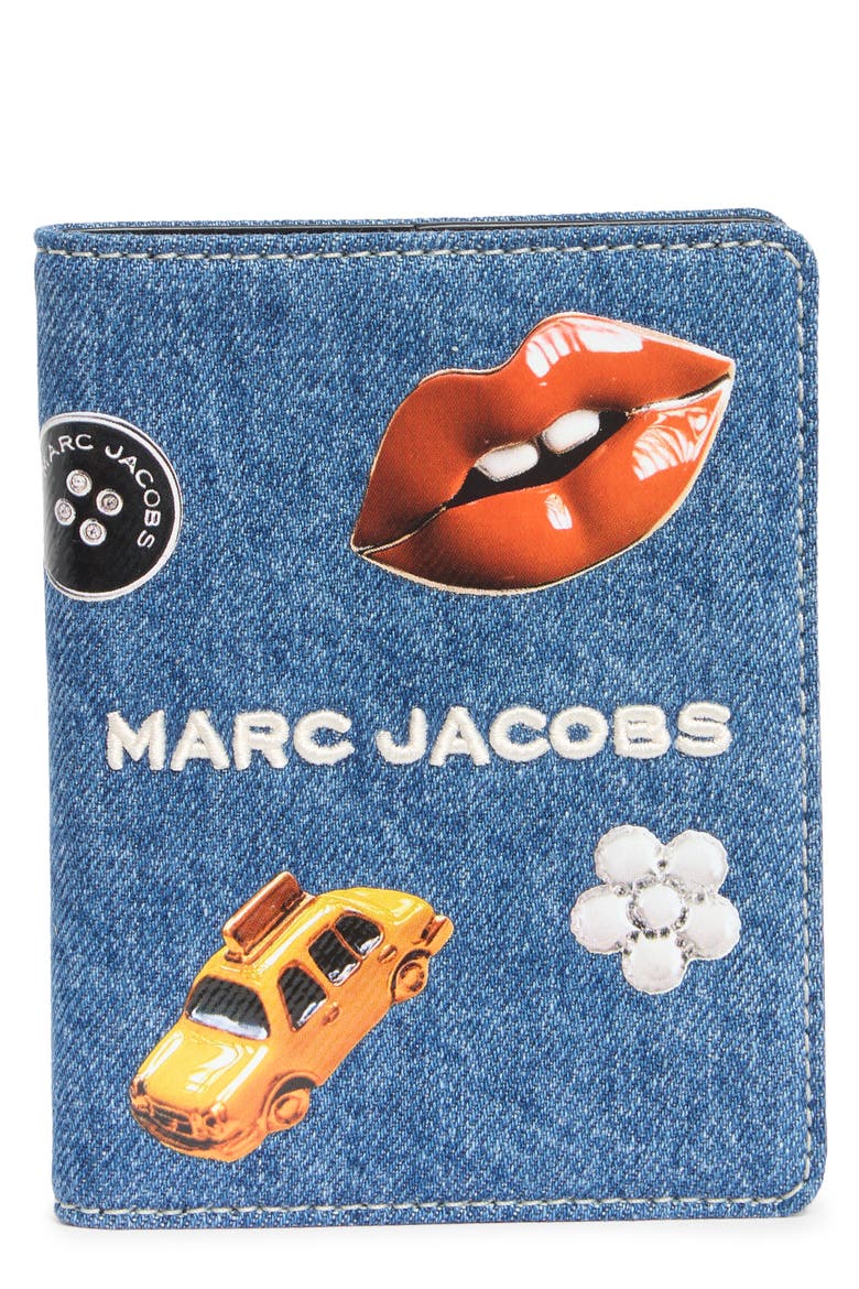 Denim Passport Case, Main, color, INDIGO MULTI