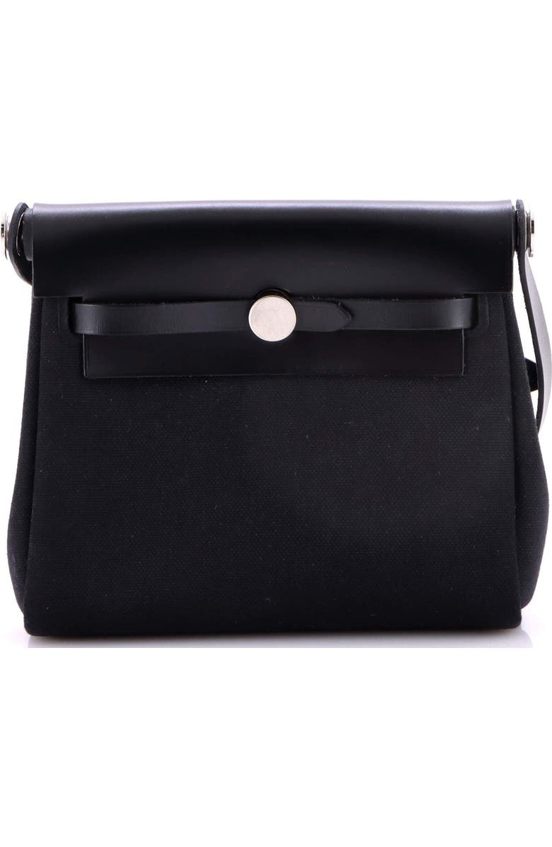 Pre-Owned Hermes Herbag Zip Toile and Leather 20, Main, color, Noir