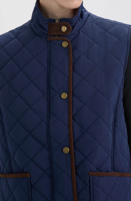 Hunter Diamond Quilted Vest In Blue