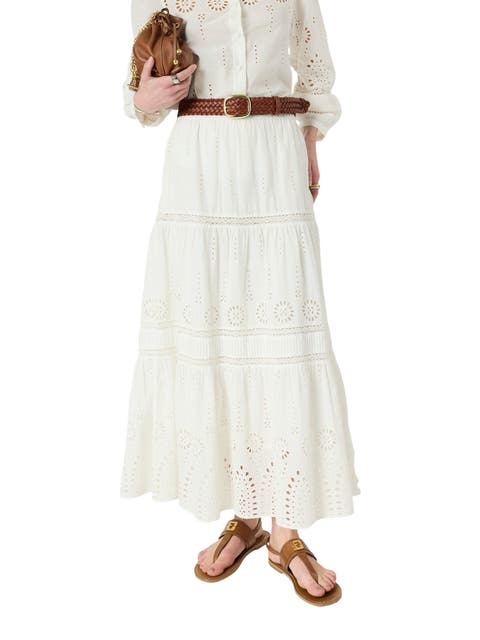 Jaly Embroidered Tiered Maxi Skirt