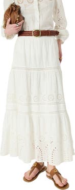 GERARD DAREL Jaly Embroidered Tiered Maxi Skirt