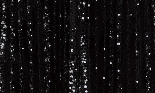 Lush Pleated Sequin Minidress In Black