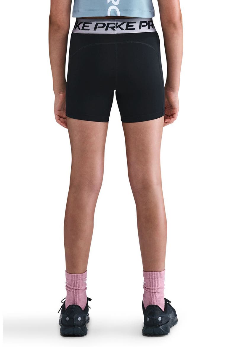 Kids' Pro Shorts, Alternate, color, 012 BLACK/PLAT VIOLET/WHITE