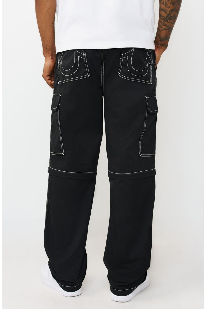 Convertible Zipper Cargo Pants, Alternate, color, JET BLACK