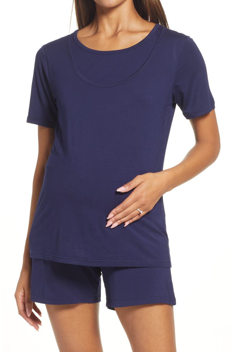 Lima Maternity/Nursing Pajamas, Main, color, NAVY